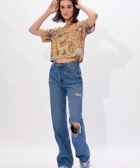 Explorer Women Oversized Cropped T-Shirts
