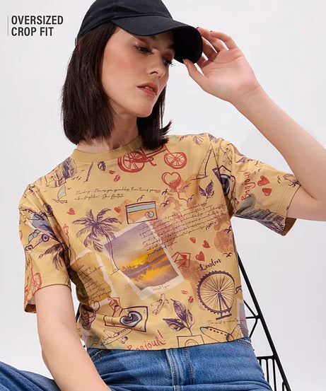 Explorer Women Oversized Cropped T-Shirts