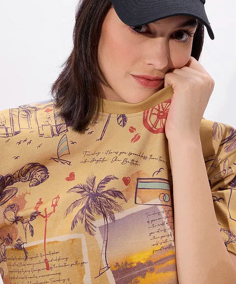 Explorer Women Oversized Cropped T-Shirts