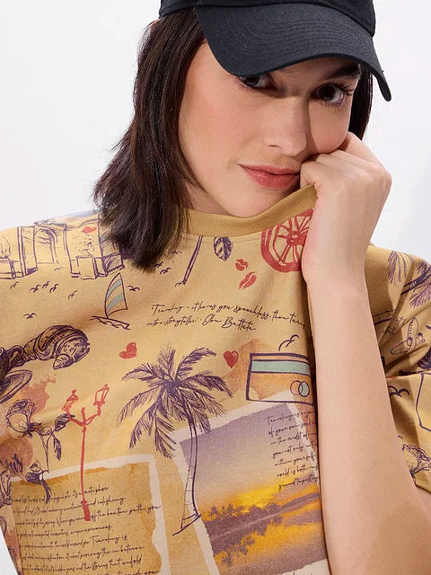 Explorer Women Oversized Cropped T-Shirts