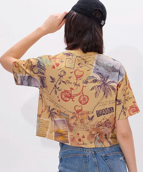 Explorer Women Oversized Cropped T-Shirts