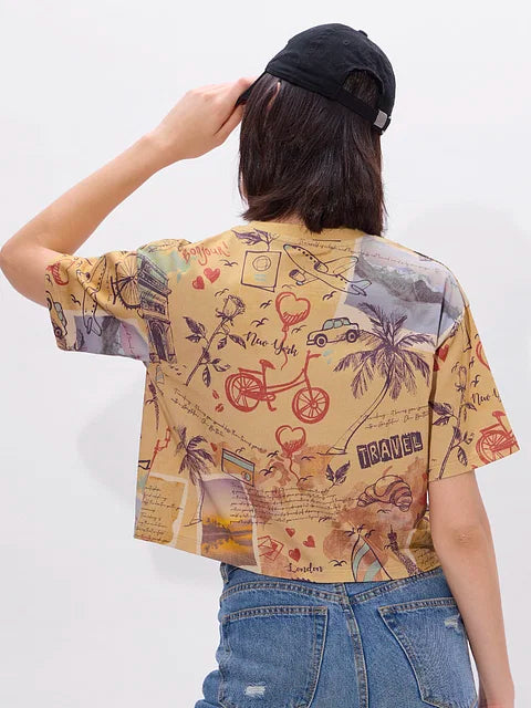 Explorer Women Oversized Cropped T-Shirts