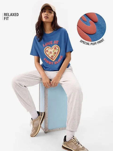 Pizza Love Women Relaxed Fit T-Shirts