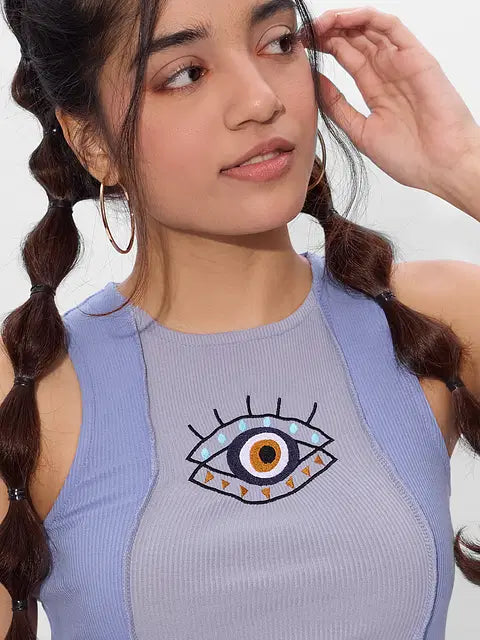 Evil Eye Baby Tee Cropped Tank Tops