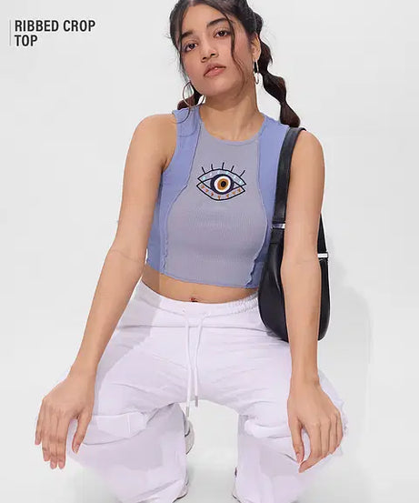 Evil Eye Baby Tee Cropped Tank Tops