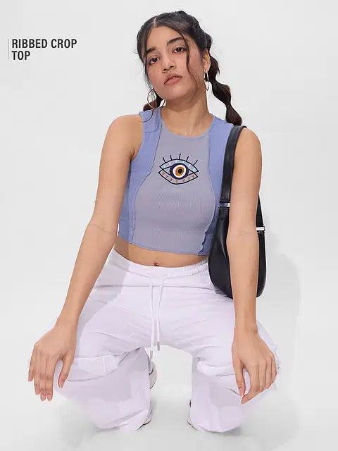 Evil Eye Baby Tee Cropped Tank Tops