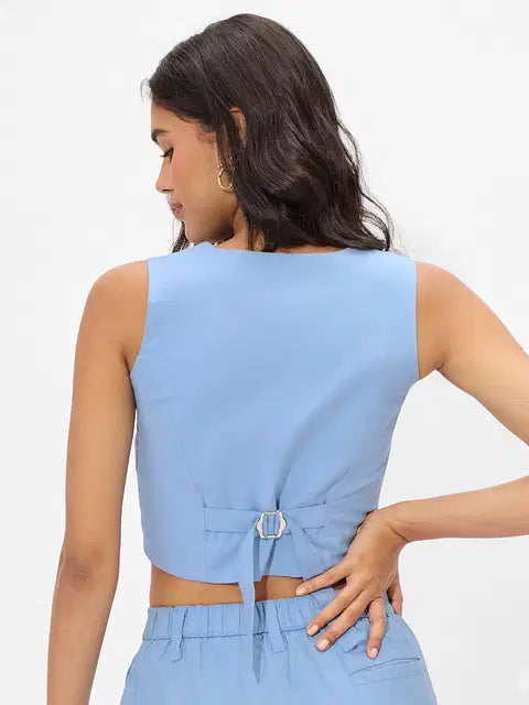 Cotton Linen Vest Women Cropped Tops