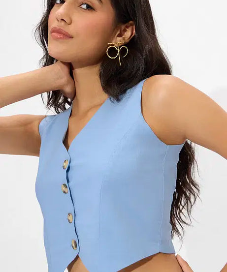 Cotton Linen Vest Women Cropped Tops