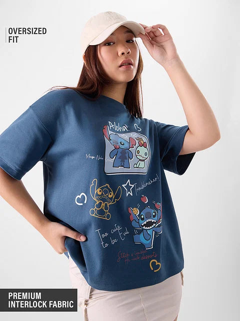 Lilo & Stitch Aloha Women Oversized T-Shirts