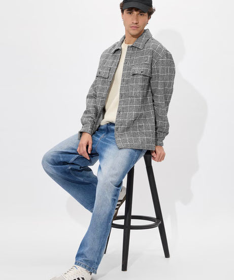 Houndstooth Pattern Men Shackets