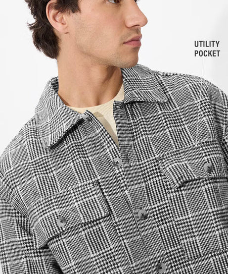 Houndstooth Pattern Men Shackets