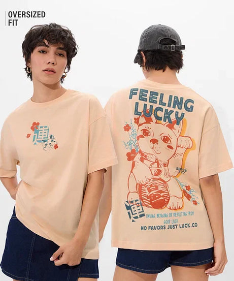 Feeling Lucky Women Oversized T-Shirts