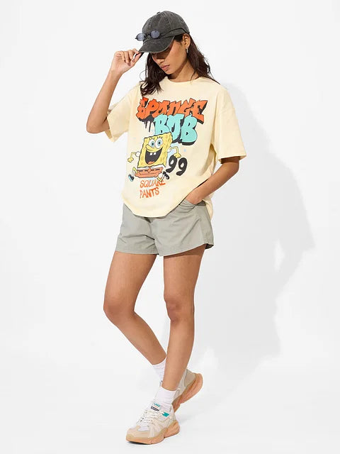 SpongeBob Meh Women Oversized T-Shirts