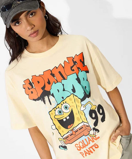 SpongeBob Meh Women Oversized T-Shirts