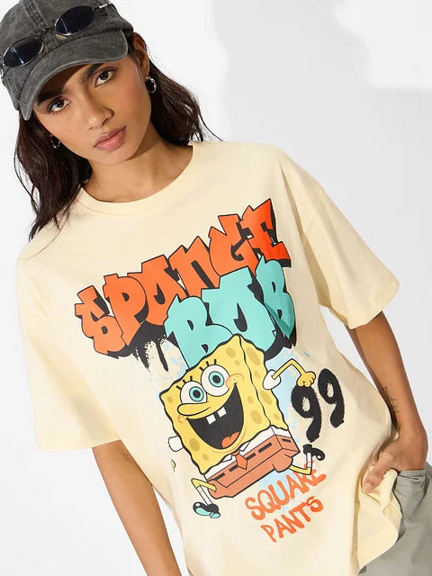 SpongeBob Meh Women Oversized T-Shirts