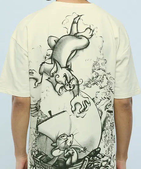 Tom And Jerry Angry Tom Oversized T-Shirts