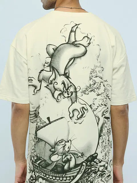 Tom And Jerry Angry Tom Oversized T-Shirts