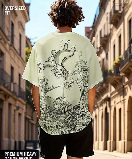 Tom And Jerry Angry Tom Oversized T-Shirts