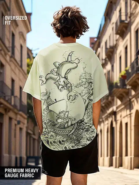 Tom And Jerry Angry Tom Oversized T-Shirts