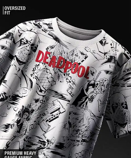 Deadpool Action Packed Oversized T-Shirts