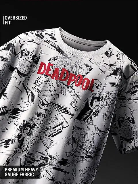Deadpool Action Packed Oversized T-Shirts