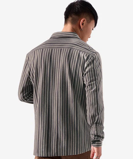 Stripes Grey And White Knit Shirts