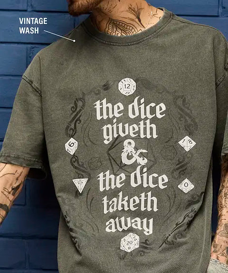 Dungeons & Dragons Dice Give & Take Oversized T-Shirts