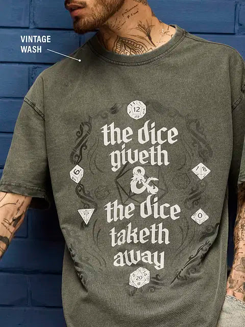 Dungeons & Dragons Dice Give & Take Oversized T-Shirts