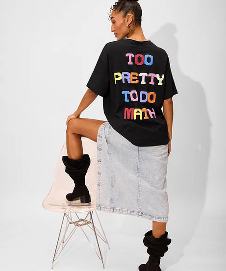 Pretty For Math Women Oversized T-Shirts