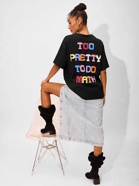 Pretty For Math Women Oversized T-Shirts