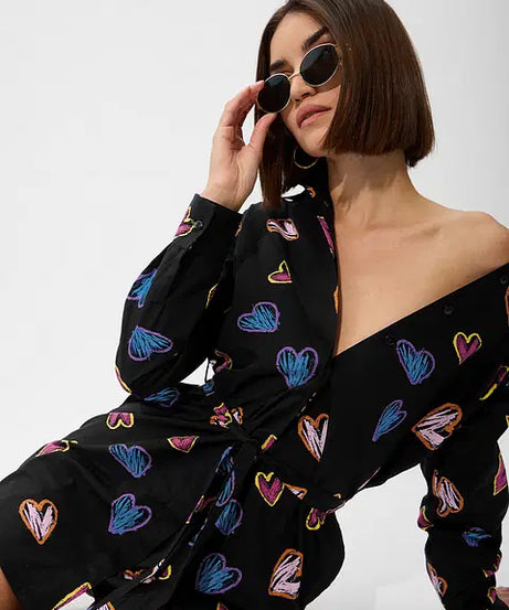 Hearts Women Shirt Dresses