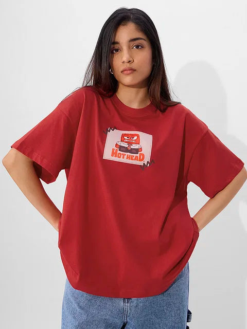 Inside Out Anger Women Oversized T-Shirts