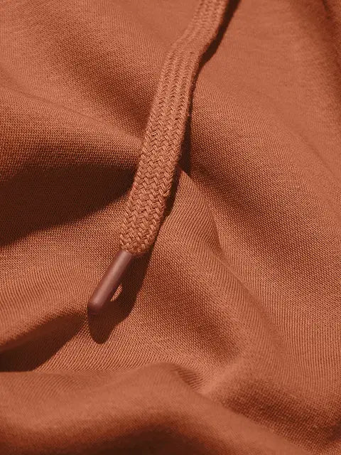 Solids Warm Coral Men Oversized Hoodies