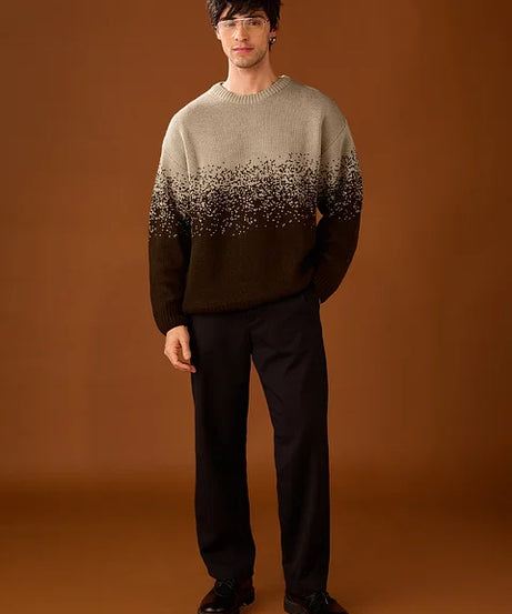 Ombre Classic Brown Oversized Pullovers Tshirt