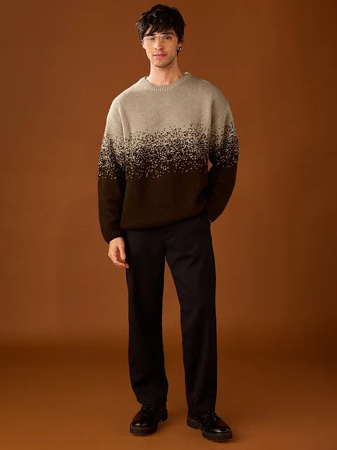 Ombre Classic Brown Oversized Pullovers Tshirt