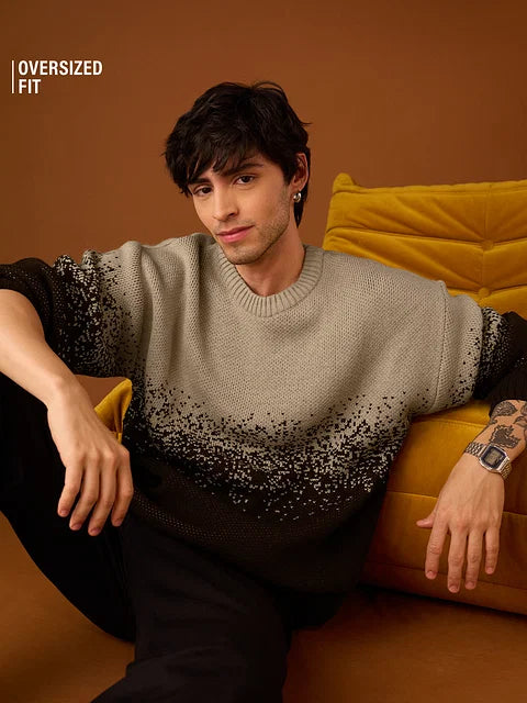 Ombre Classic Brown Oversized Pullovers Tshirt