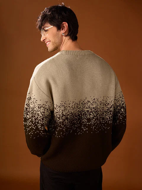 Ombre Classic Brown Oversized Pullovers Tshirt