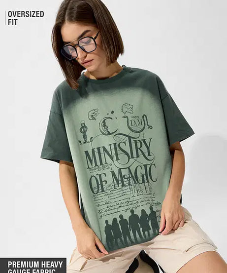 Harry Potter Ministry Of Magic Women Oversized T-Shirts