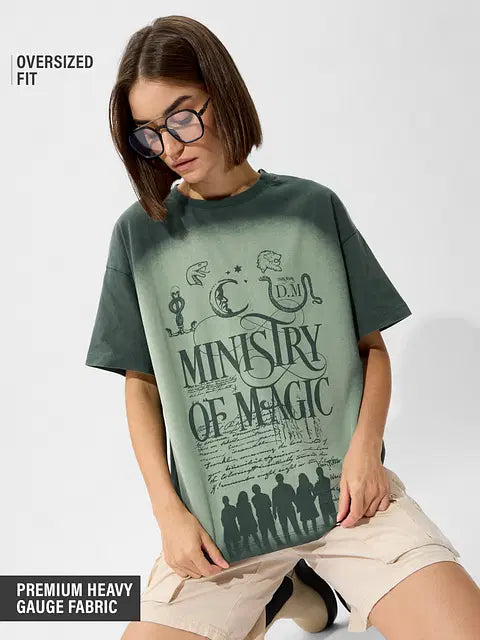 Harry Potter Ministry Of Magic Women Oversized T-Shirts