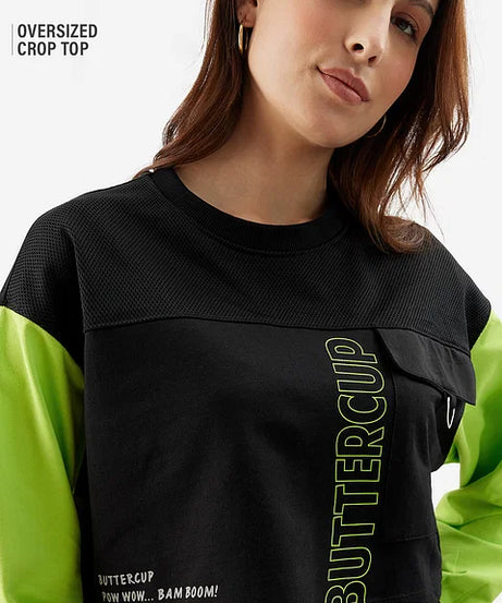 Powerpuff Girls Buttercup Women Oversized Cropped T-Shirts