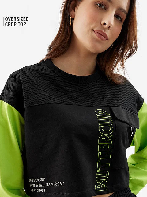 Powerpuff Girls Buttercup Women Oversized Cropped T-Shirts