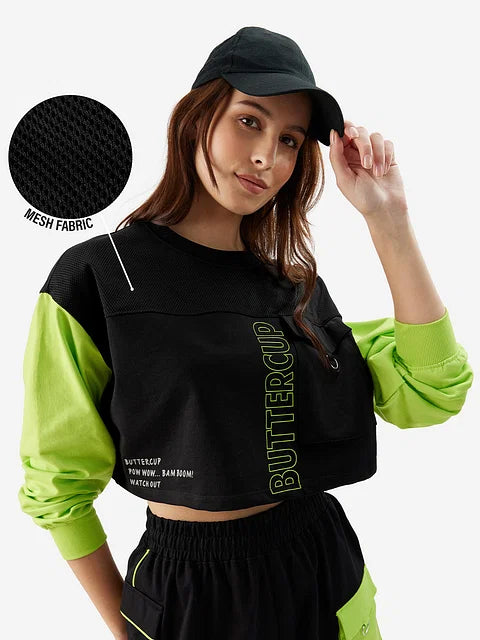 Powerpuff Girls Buttercup Women Oversized Cropped T-Shirts