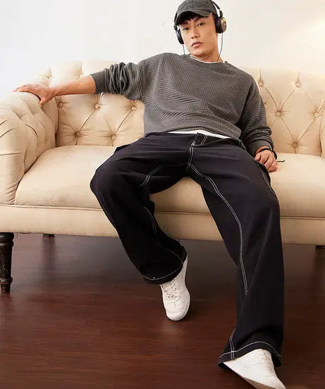 Textured Oakwood Men Oversized Sweatshirts