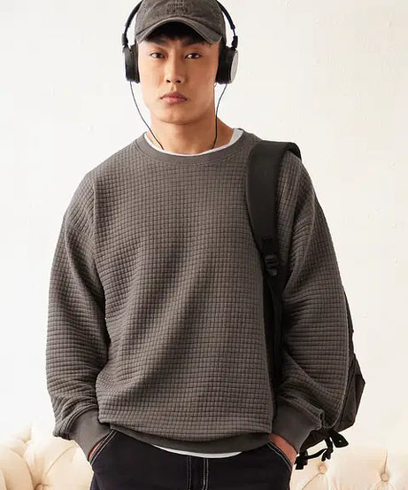 Textured Oakwood Men Oversized Sweatshirts