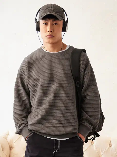 Textured Oakwood Men Oversized Sweatshirts