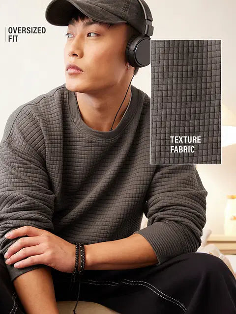 Textured Oakwood Men Oversized Sweatshirts