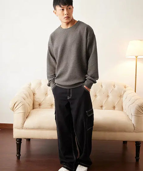 Textured Oakwood Men Oversized Sweatshirts