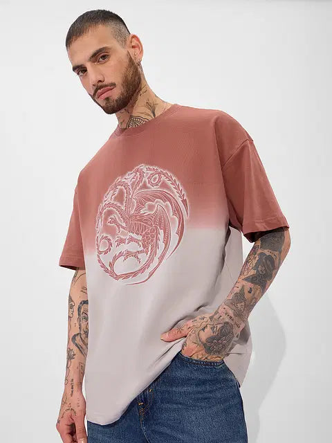 House Of Dragon Ombre Logo Oversized T-Shirts