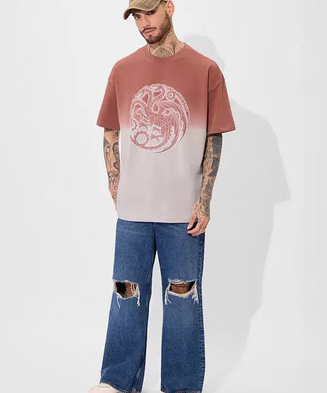 House Of Dragon Ombre Logo Oversized T-Shirts