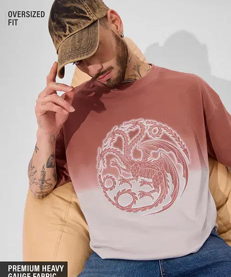 House Of Dragon Ombre Logo Oversized T-Shirts